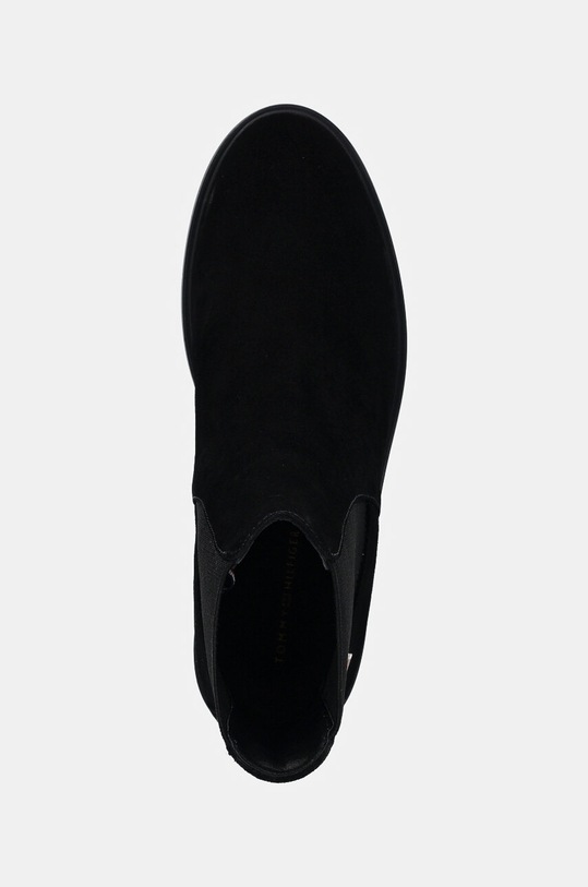 Nubukové chelsea čižmy Tommy Hilfiger FLAG SUEDE LOW CHELSEA čierna FW0FW08176
