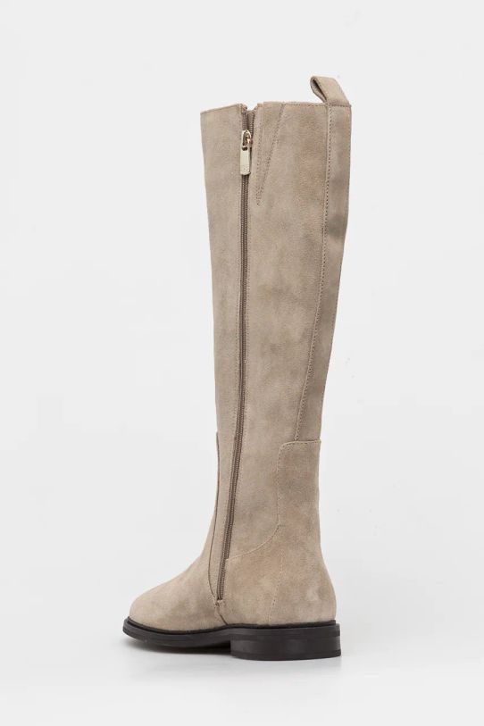 Obuv Semišové čižmy Tommy Hilfiger FLAG SUEDE LONG BOOT ZIP FW0FW08178 béžová