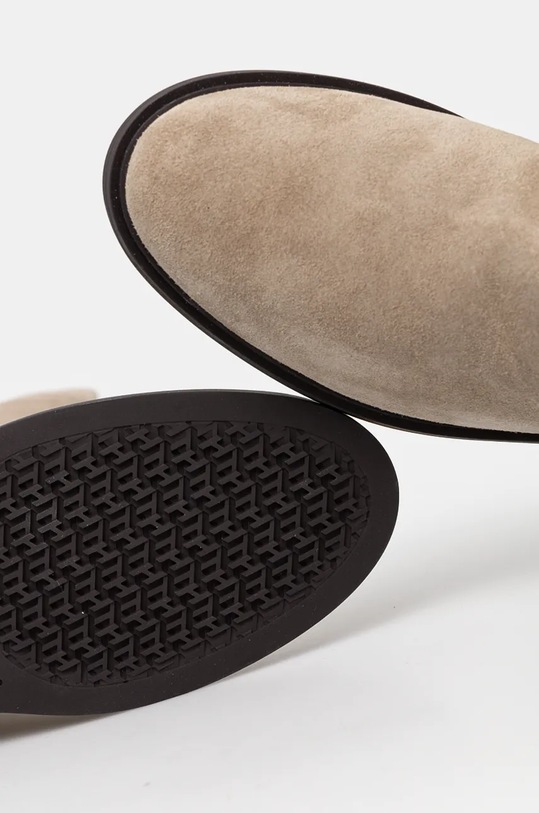Semišové čižmy Tommy Hilfiger FLAG SUEDE LONG BOOT ZIP FW0FW08178