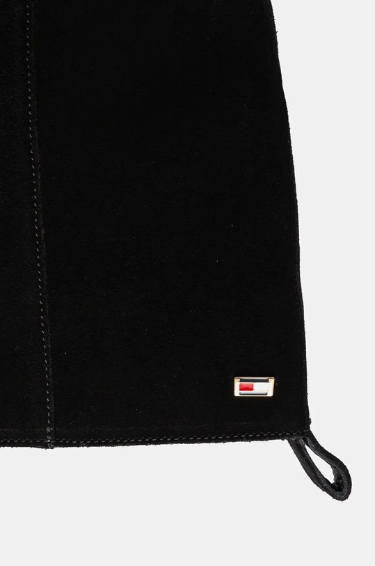 Semišové čižmy Tommy Hilfiger FLAG SUEDE LONG BOOT ZIP FW0FW08178 čierna