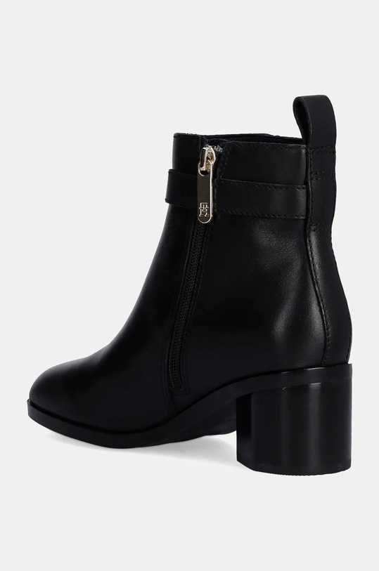 Obuv Kožené členkové topánky Tommy Hilfiger TH LOGO MID HEEL BOOTIE FW0FW08179 čierna