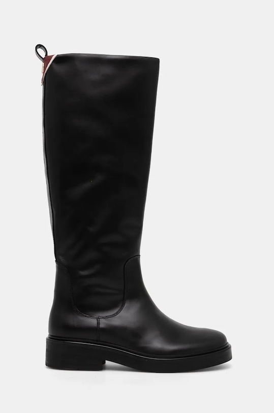 Kožené čižmy Tommy Hilfiger PREMIUM LEATHER LONG BOOT FW0FW08180 čierna NC24