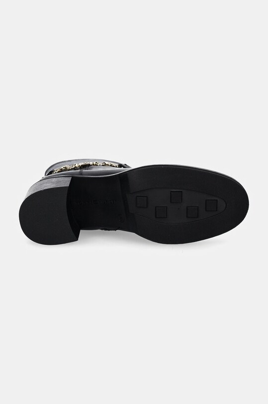 Шкіряні черевики Tommy Hilfiger TH CHAIN LEATHER MID HEEL BOOTIE FW0FW08183 чорний