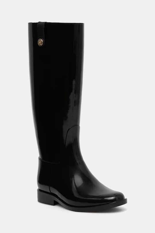 Gumene čizme Tommy Hilfiger TH STUD RUBBER LONG RAINBOOT crna FW0FW08185