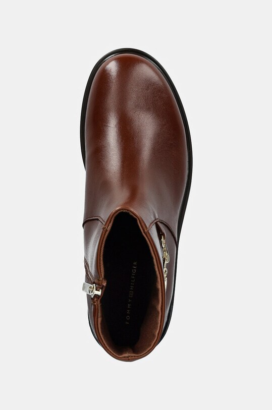 Tommy Hilfiger botki skórzane TH CHAIN LEATHER LOW BOOTIE brązowy FW0FW08251