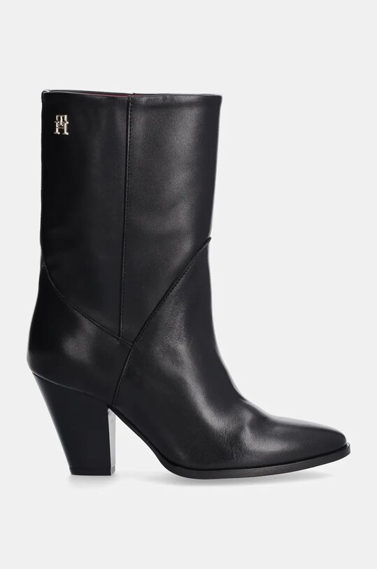 Шкіряні черевики Tommy Hilfiger MID COWBOY HEEL LEATHER FW0FW08253 чорний NC24