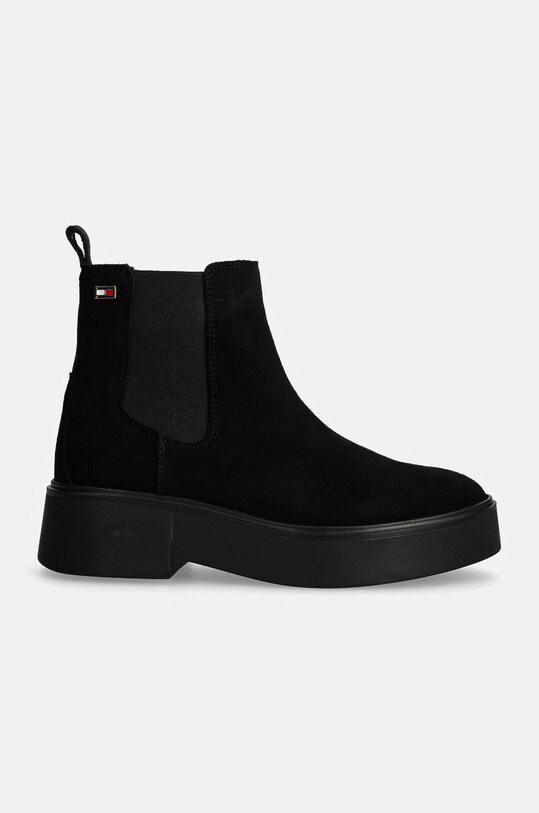 Замшеві черевики Tommy Hilfiger MINIMAL SUEDE CHELSEA FLAG FW0FW08303 чорний NC24