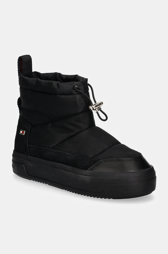 Зимові чоботи Tommy Hilfiger FLAG NYLON MINI SNOWBOOT лицьова шкіра чорний FW0FW08334