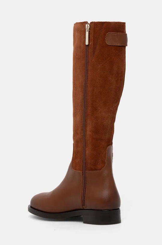 Încălțăminte Tommy Hilfiger ghete de piele TH STUD LEATHER MIX LONG BOOT FW0FW08341 maro