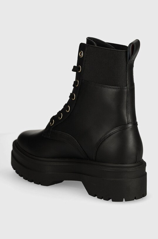 Obuv Členkové topánky Tommy Hilfiger LEATHER ELASTIC RIB LACEUP FW0FW08440 čierna