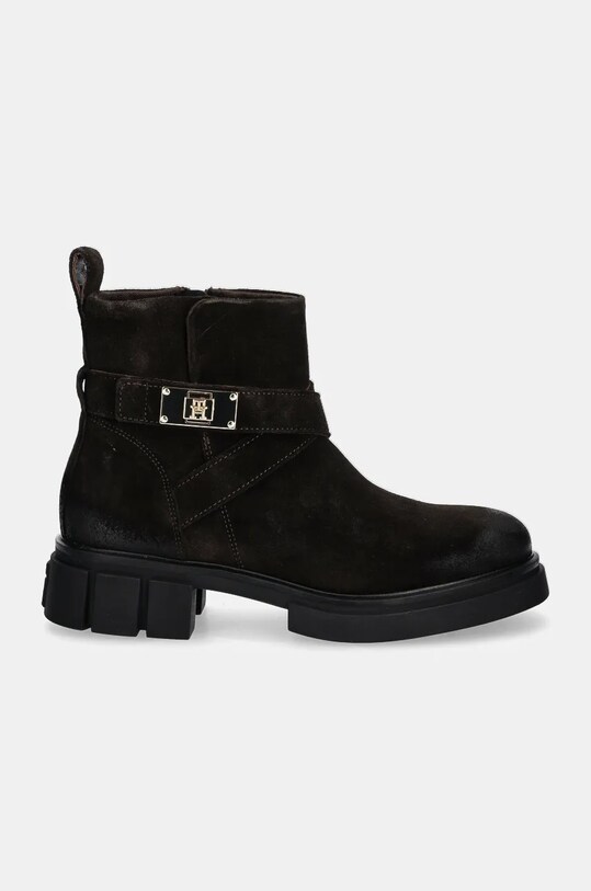 Замшеві черевики Tommy Hilfiger BIKER BRUSHED SUEDE FW0FW08454 коричневий NC24