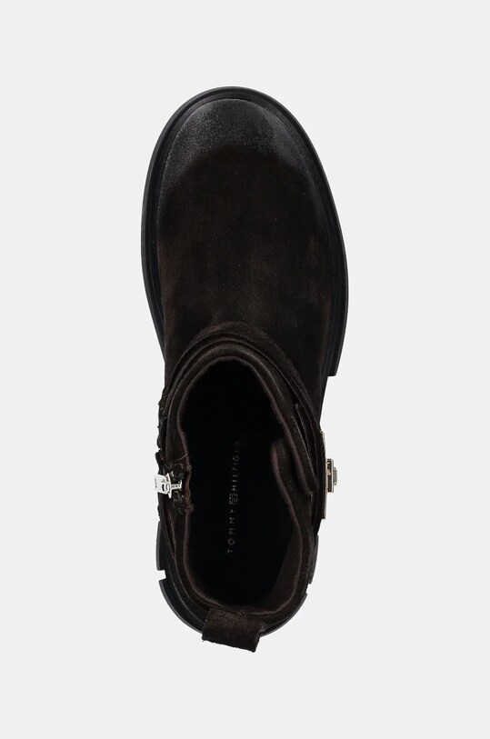 Замшеві черевики Tommy Hilfiger BIKER BRUSHED SUEDE коричневий FW0FW08454