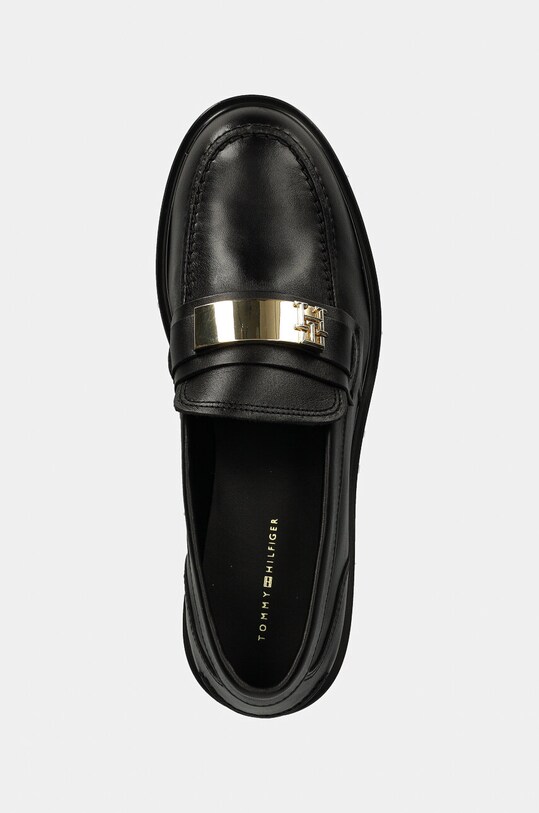 Tommy Hilfiger mokasyny skórzane TH LOGO LEATHER LOAFER czarny FW0FW08257