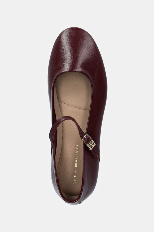 Tommy Hilfiger balerini de piele MARYJANE BALLERINA LEATHER burgundia FW0FW08294
