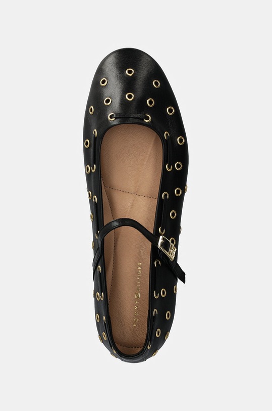 Кожаные балетки Tommy Hilfiger MARYJANE BALLERINA EYELETS чёрный FW0FW08311