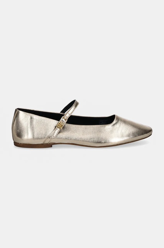 Kožené baleríny Tommy Hilfiger PARTY MARYJANE BALLERINA METAL FW0FW08315 zlatá AW24