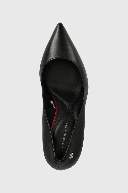 Kožne salonke Tommy Hilfiger BLOCK HEEL POINTED PUMP LEATHER crna FW0FW08149