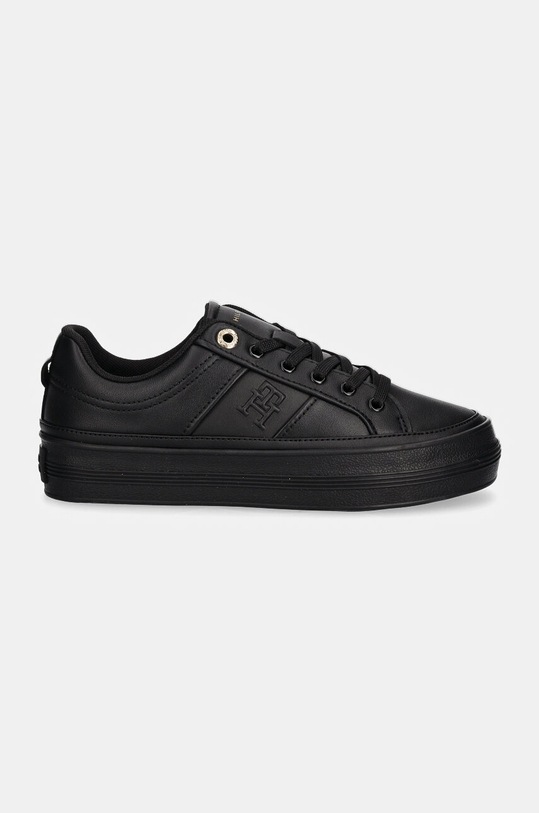 Kožené sneakers boty Tommy Hilfiger ESSENTIAL VULC SNEAKER MONOGRAM FW0FW07945 černá AW24