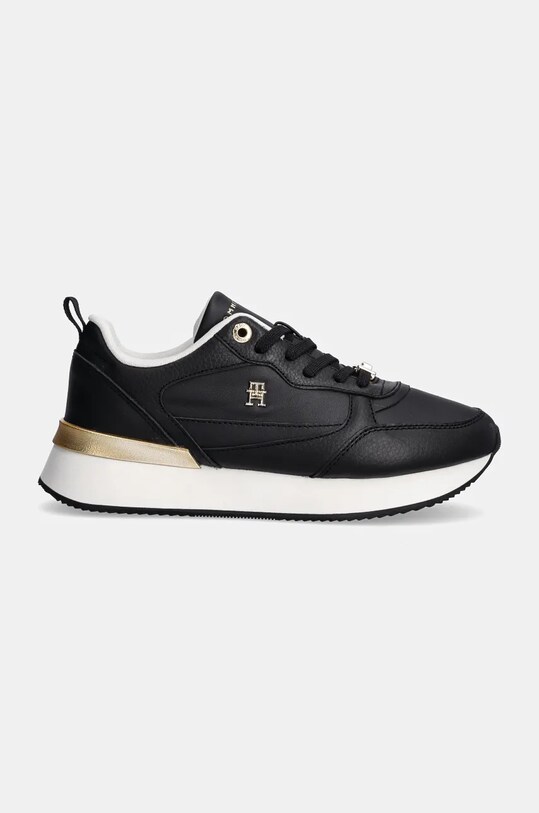 Kožené sneakers boty Tommy Hilfiger FEMININE RUNNER FW0FW08117 černá NC24