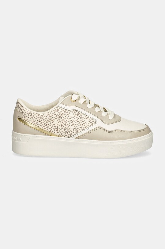 Tenisky Tommy Hilfiger PLATFORM MONOGRAM SNEAKER FW0FW08121 béžová AW24