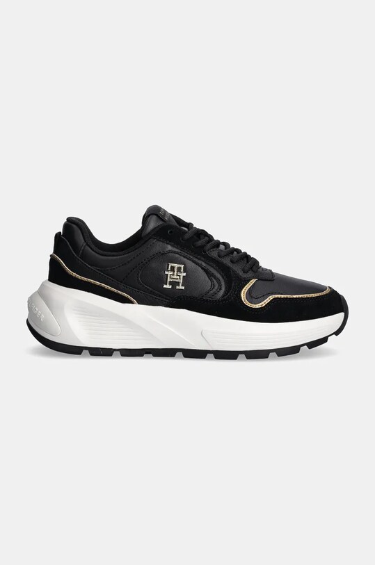 Кожаные кроссовки Tommy Hilfiger CHUNKY FASHION RUNNER FW0FW08129 чёрный NC24
