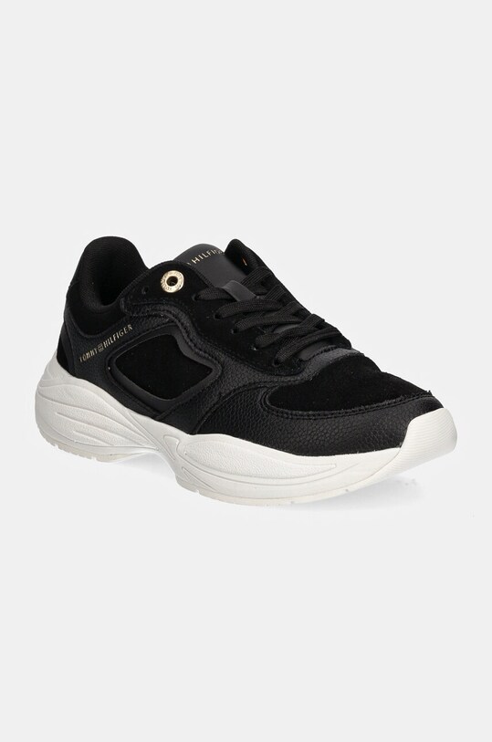 Tommy Hilfiger sneakers din piele CHUNKY RUNNER piele întoarsă negru FW0FW08130