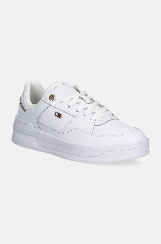 Kožené tenisky Tommy Hilfiger ESSENTIAL BASKET SNEAKER nízky biela FW0FW08261