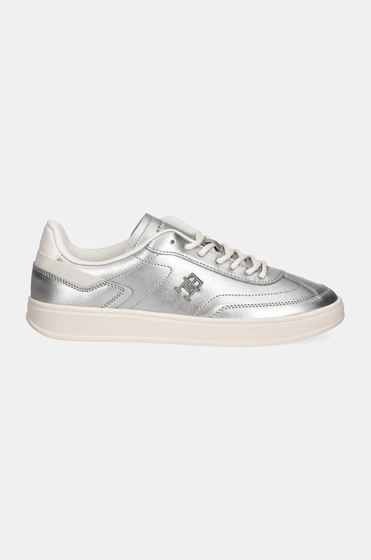 Kožené sneakers boty Tommy Hilfiger TH HERITAGE SNEAKER METALLICS FW0FW08344 stříbrná NC24