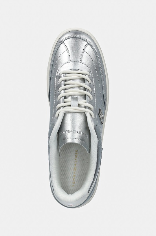 Kožené sneakers boty Tommy Hilfiger TH HERITAGE SNEAKER METALLICS stříbrná FW0FW08344