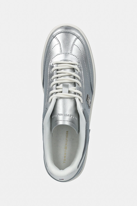 Шкіряні кросівки Tommy Hilfiger TH HERITAGE SNEAKER METALLICS срібний FW0FW08344