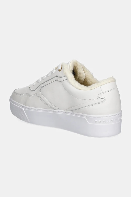 Obuv Kožené tenisky Tommy Hilfiger ESSENTIAL PLATFORM SNEAKER FUR FW0FW08349 biela