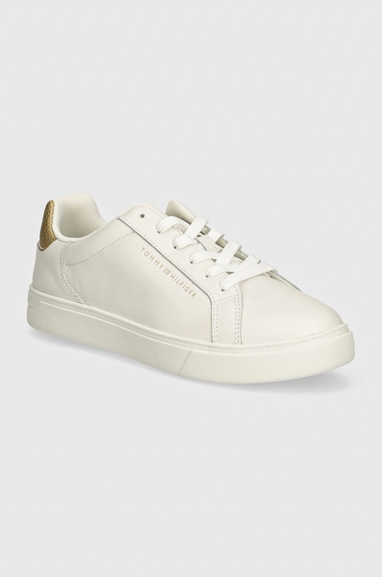 Шкіряні кросівки Tommy Hilfiger ESSENTIAL COURT SNEAKER METALLIC пласка білий FW0FW08350