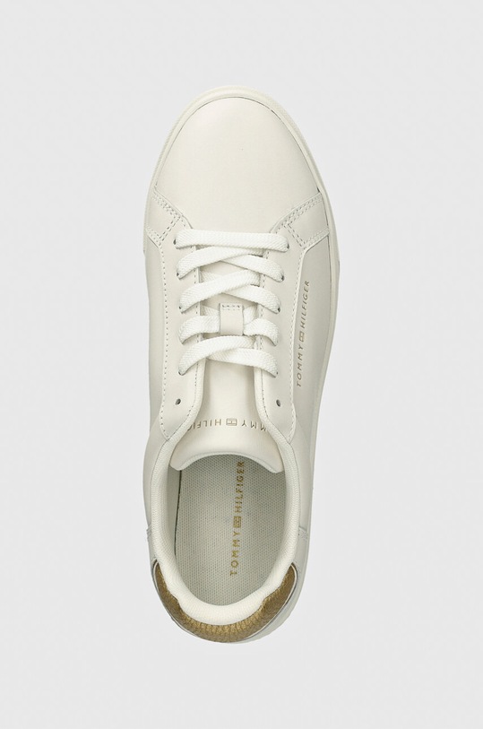 Шкіряні кросівки Tommy Hilfiger ESSENTIAL COURT SNEAKER METALLIC білий FW0FW08350