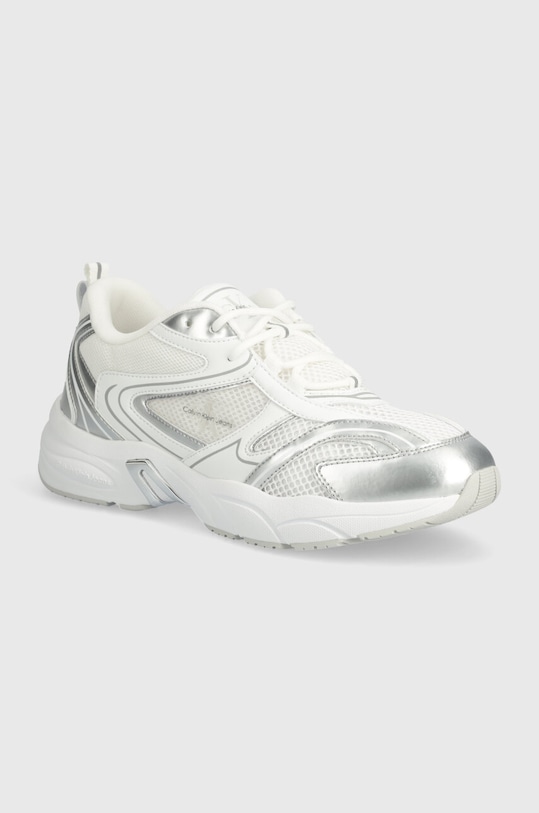 Calvin Klein Jeans sneakers RETRO TENNIS LOW LACE MH ML MTL textil alb YW0YW01463