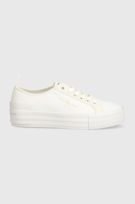 Calvin Klein Jeans tenisi BOLD VULC FLATF LOW LACE MIX MTL YW0YW01465 alb AW24