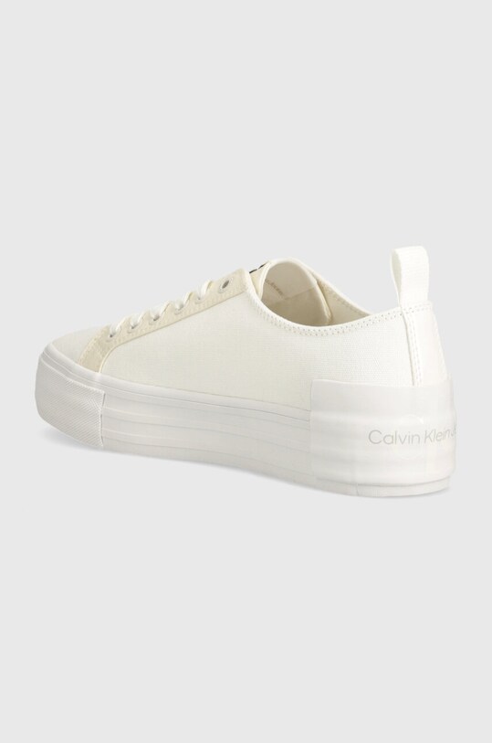 Încălțăminte Calvin Klein Jeans tenisi BOLD VULC FLATF LOW LACE MIX MTL YW0YW01465 alb