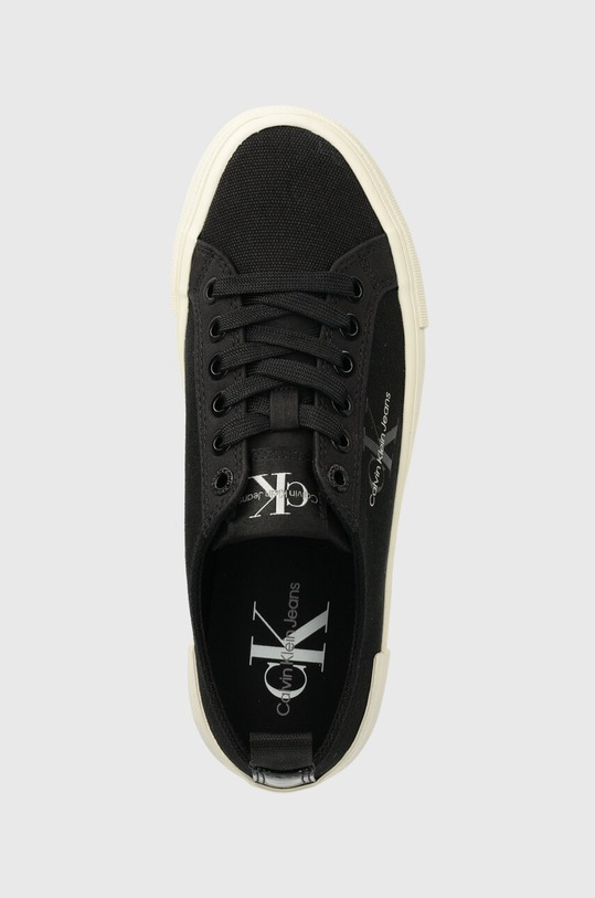 Calvin Klein Jeans tenisówki BOLD VULC FLATF LOW LACE MIX MTL czarny YW0YW01465