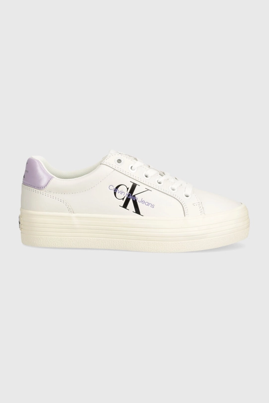 Кожаные кроссовки Calvin Klein Jeans VULC FLATFORM LACEUP LTH YW0YW01474 белый AW24