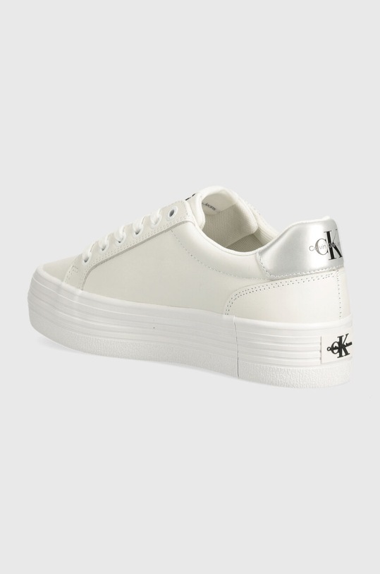 Încălțăminte Calvin Klein Jeans sneakers din piele VULC FLATFORM LACEUP LTH YW0YW01474 alb