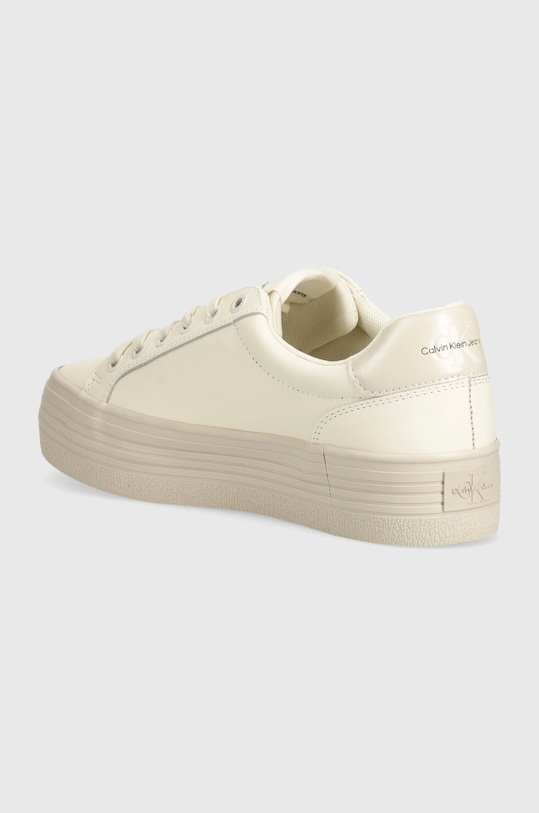 Obuv Kožené tenisky Calvin Klein Jeans VULC FLATFORM LACEUP LTH YW0YW01474 béžová