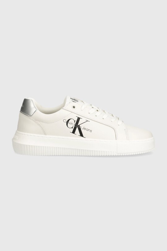 Кожаные кроссовки Calvin Klein Jeans CHUNKY CUPSOLE LACEUP LTH ML MTL YW0YW01476 белый AW24