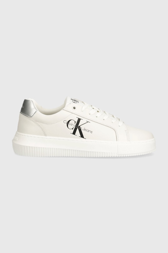 Calvin Klein Jeans sneakersy skórzane CHUNKY CUPSOLE LACEUP LTH ML MTL YW0YW01476 biały AW24