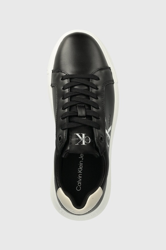 Шкіряні кросівки Calvin Klein Jeans CHUNKY CUPSOLE LACEUP LTH ML MTL чорний YW0YW01476