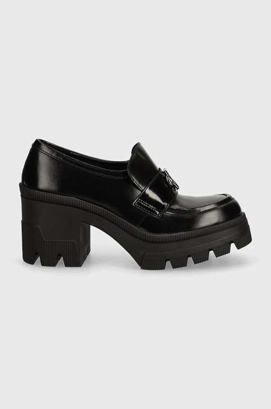 Calvin Klein Jeans pantofi de piele CHUNKY HEELED LOAFER MG MTR YW0YW01494 negru AW24
