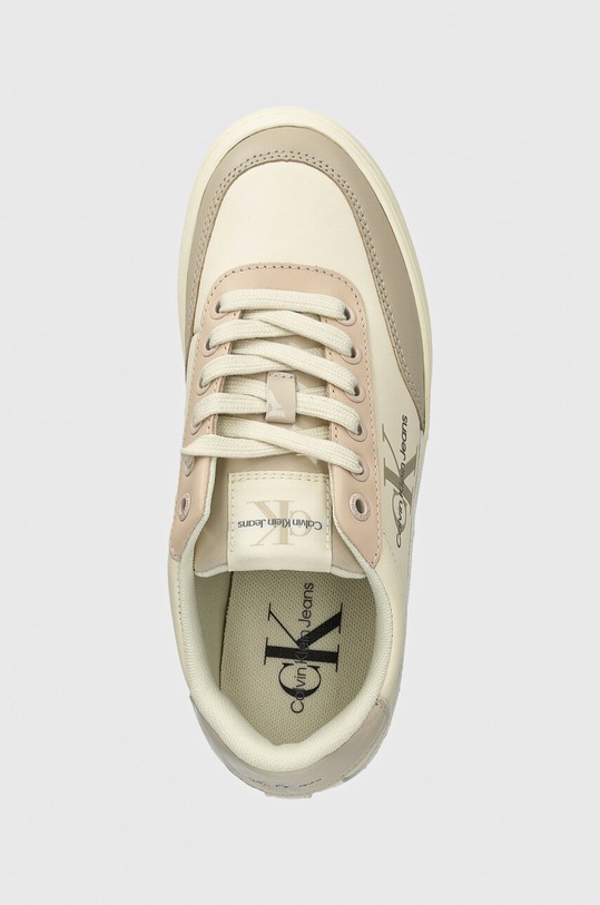Sneakers boty Calvin Klein Jeans CLASSIC CUPSOLE LOW LACE LTH ML béžová YW0YW01527