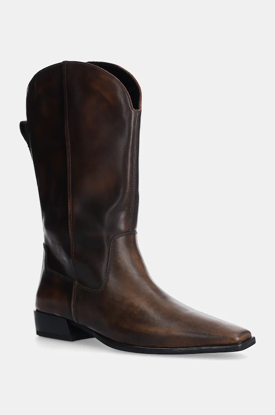 Vagabond Shoemakers kowbojki skórzane NELLA płaski brązowy 5616.318.33
