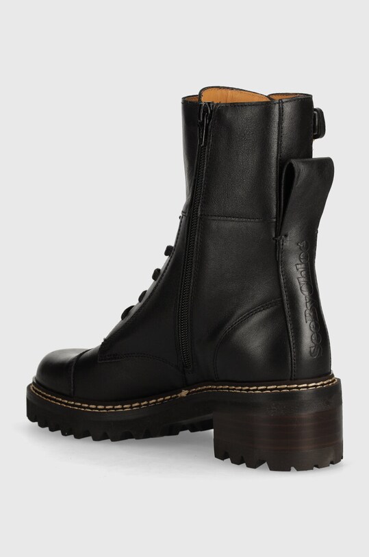 Încălțăminte See by Chloé bocanci de piele Mallory SB33080A.999 negru