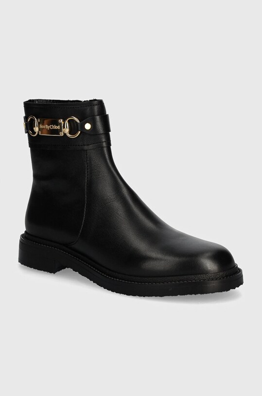 Шкіряні черевики See by Chloé Signature 1 без утеплення чорний SB43034A.999