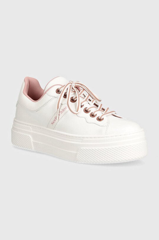 See by Chloé sneakersy skórzane Essie platforma biały SB43065A.101