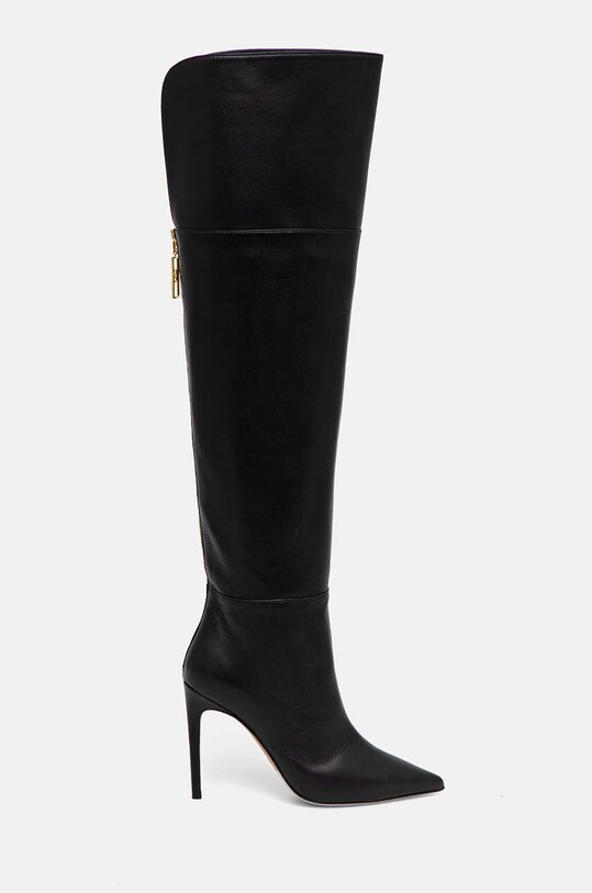 Kožne čizme Elisabetta Franchi SA08L46E2.110 crna AW24